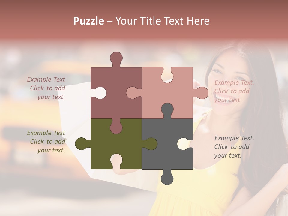 White Car Street PowerPoint Template