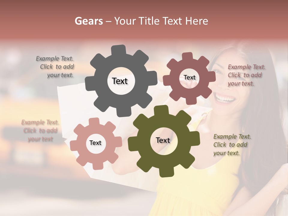 White Car Street PowerPoint Template