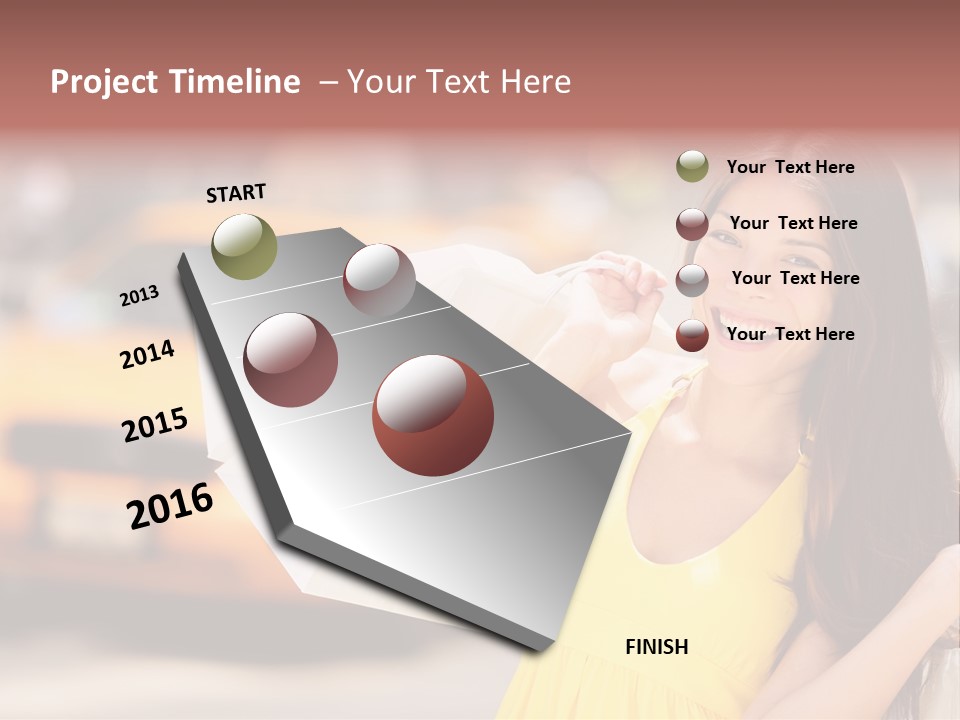 White Car Street PowerPoint Template