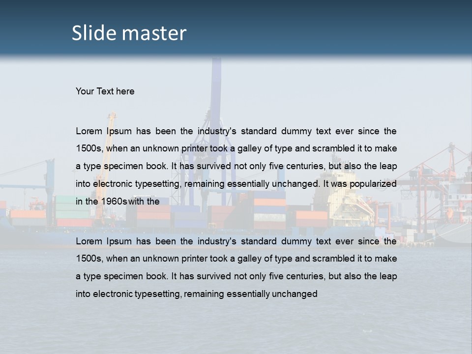 Boat Transport Blue PowerPoint Template