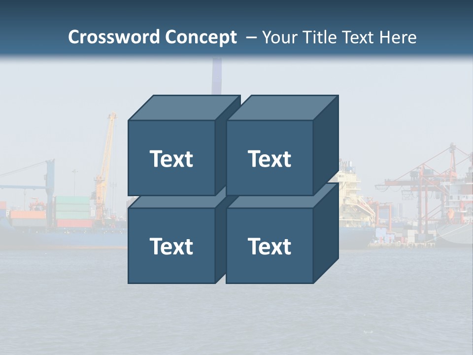 Boat Transport Blue PowerPoint Template