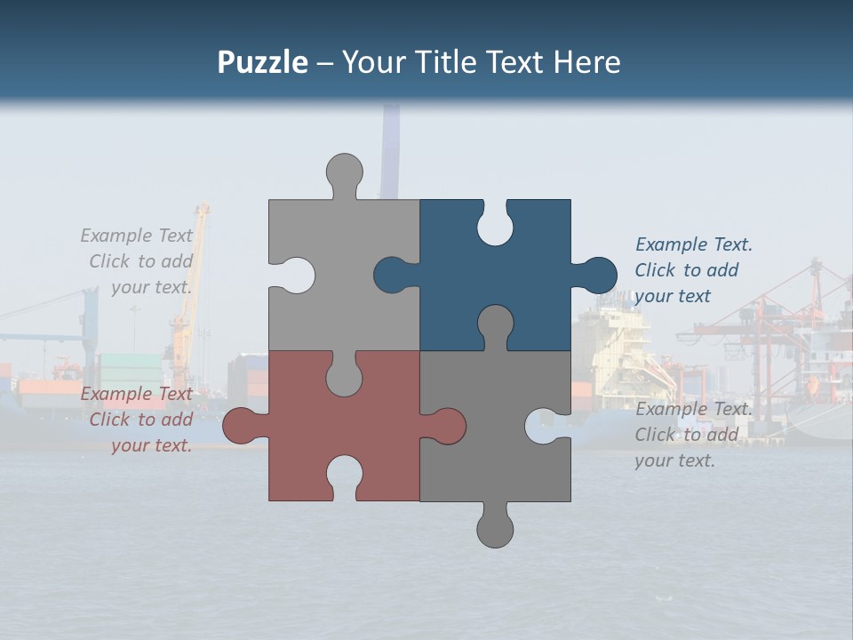 Boat Transport Blue PowerPoint Template