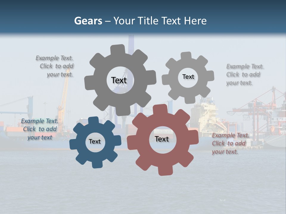 Boat Transport Blue PowerPoint Template