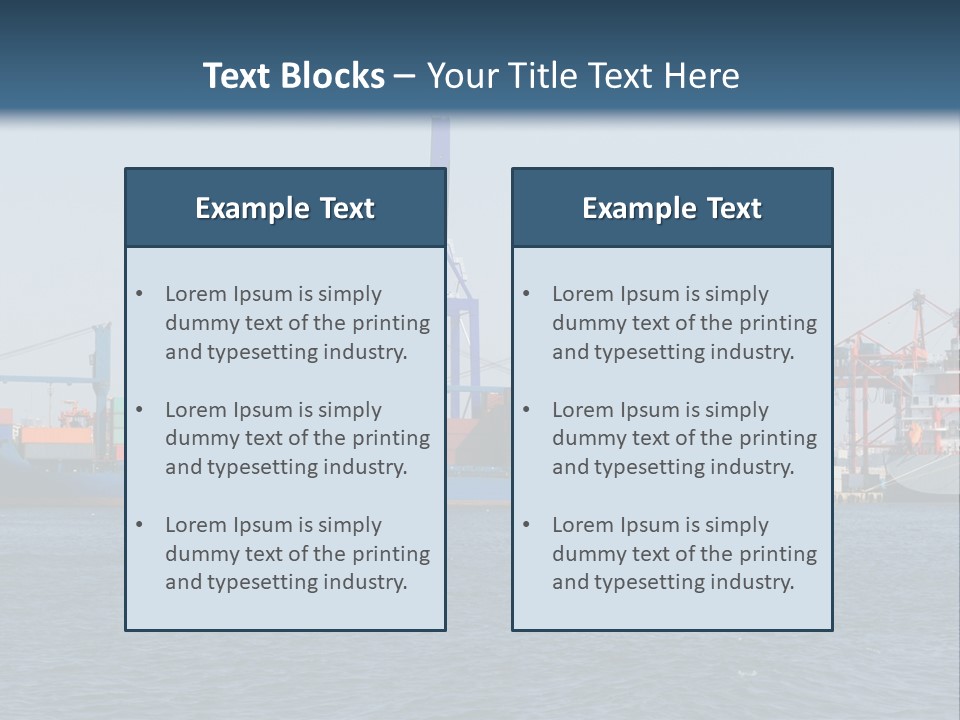Boat Transport Blue PowerPoint Template