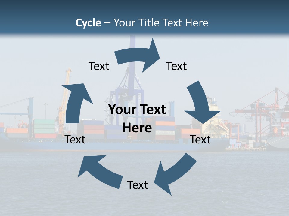 Boat Transport Blue PowerPoint Template