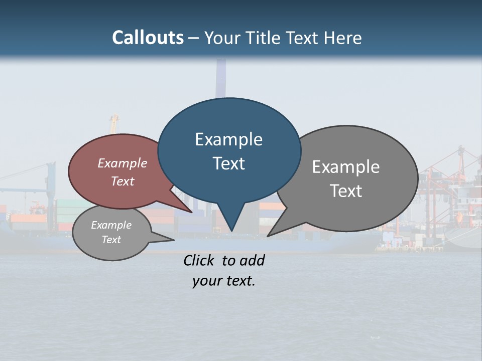 Boat Transport Blue PowerPoint Template