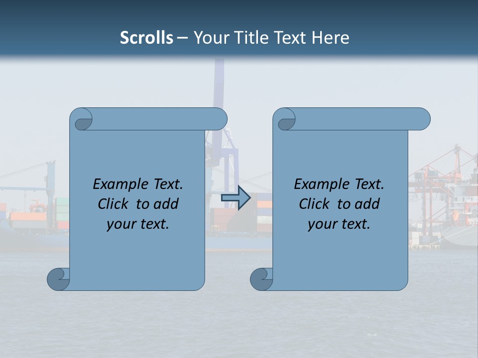 Boat Transport Blue PowerPoint Template