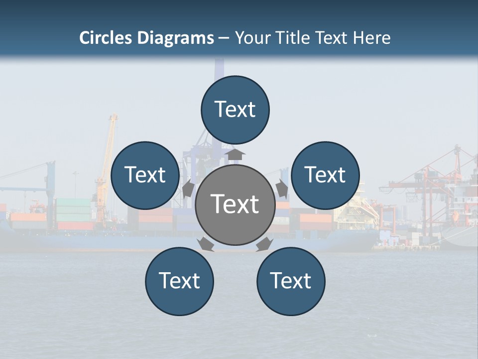 Boat Transport Blue PowerPoint Template