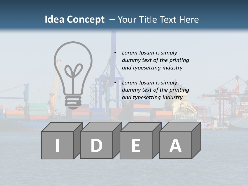 Boat Transport Blue PowerPoint Template