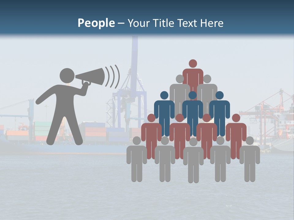 Boat Transport Blue PowerPoint Template