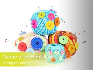 Spool Blue Coil PowerPoint Template