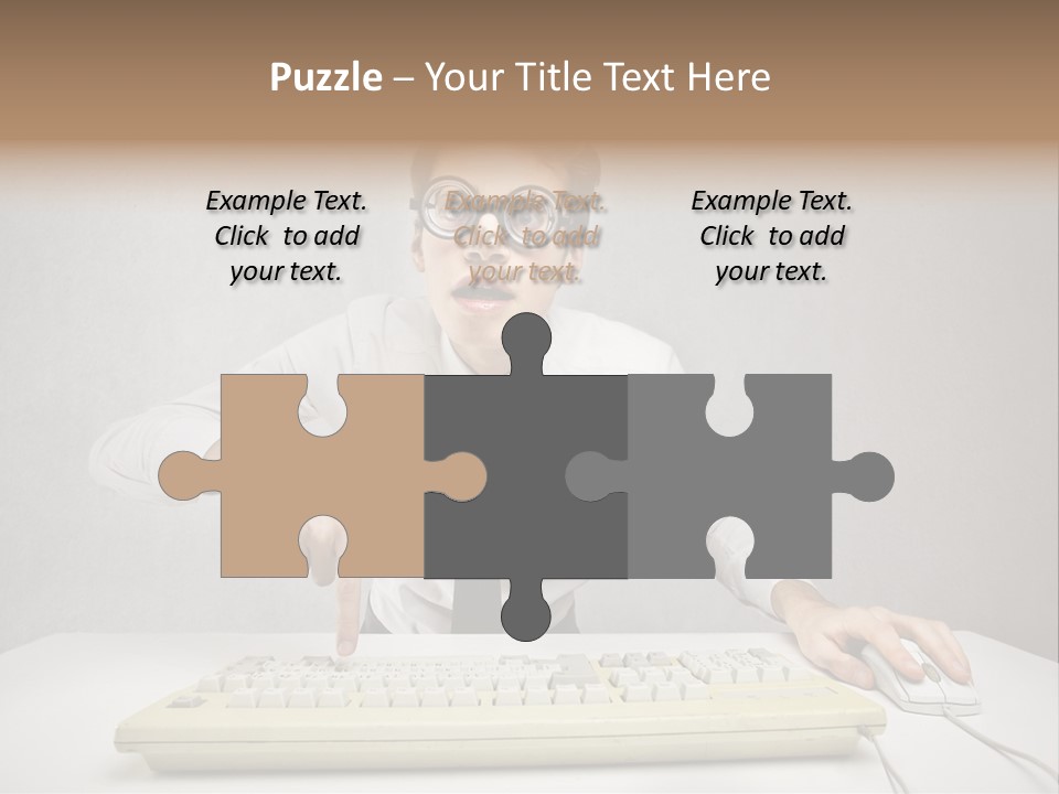 Touch Face Man PowerPoint Template