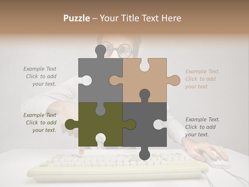 Touch Face Man PowerPoint Template