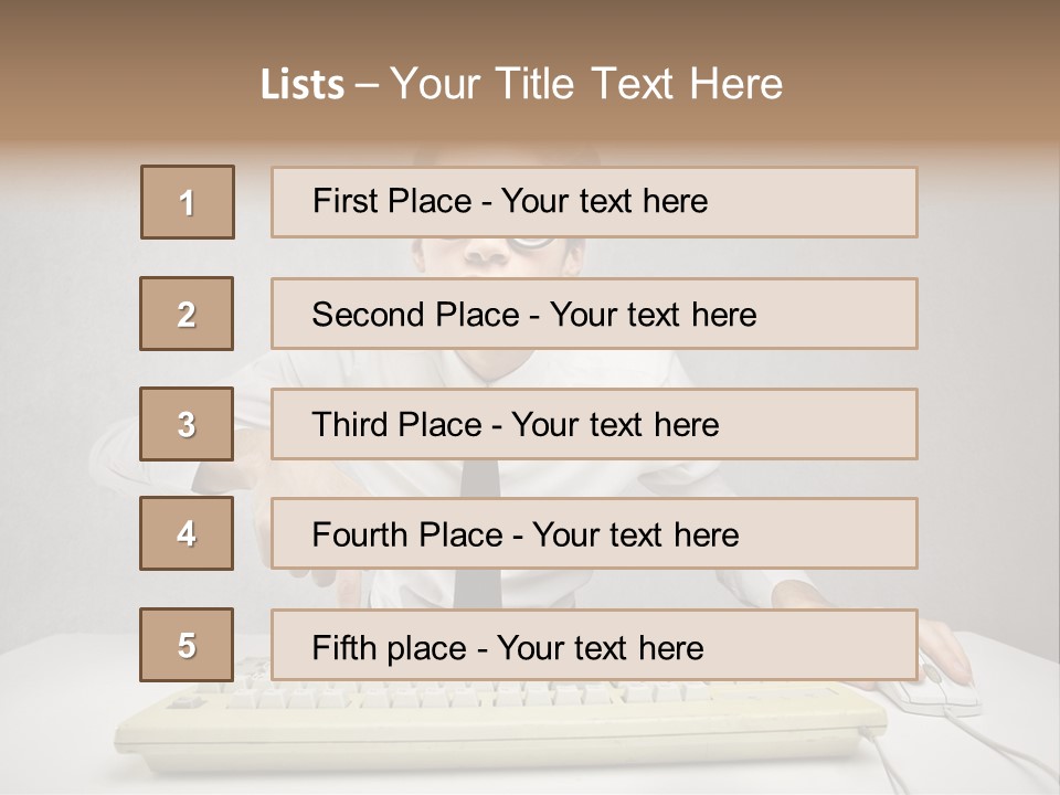 Touch Face Man PowerPoint Template