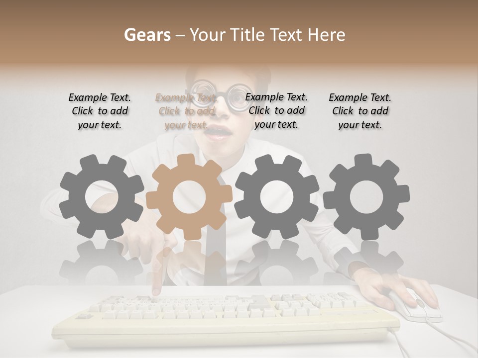 Touch Face Man PowerPoint Template