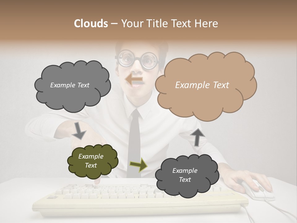 Touch Face Man PowerPoint Template