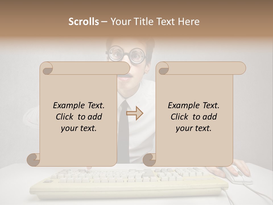 Touch Face Man PowerPoint Template