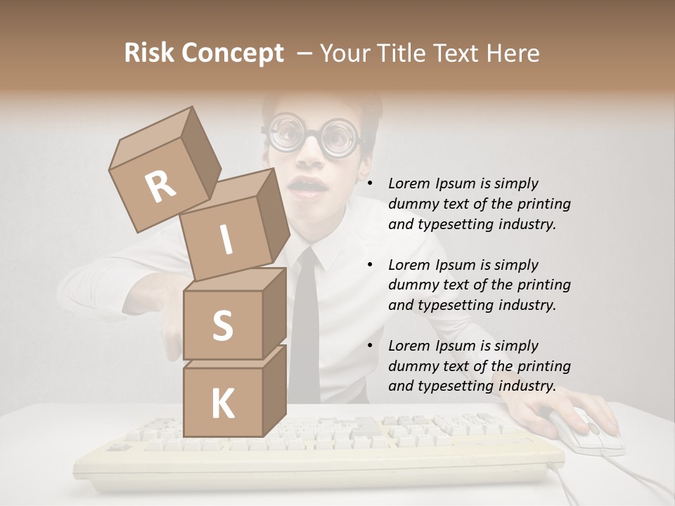 Touch Face Man PowerPoint Template