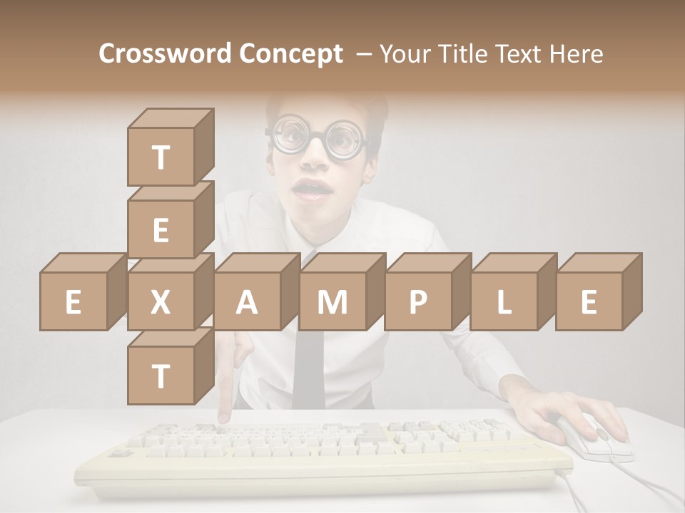 Touch Face Man PowerPoint Template