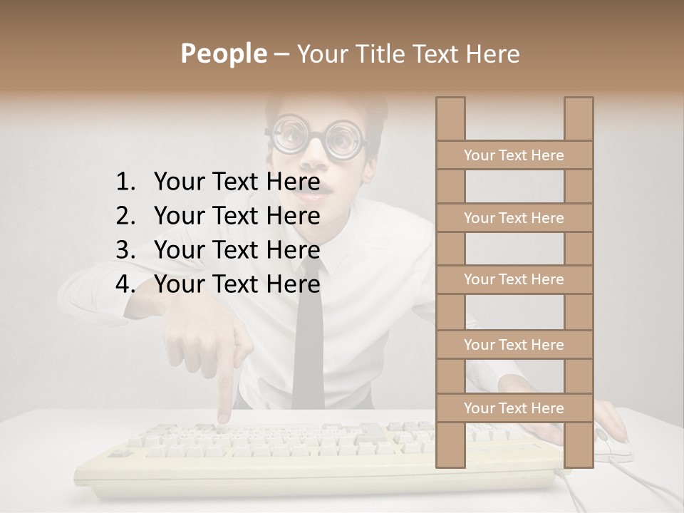 Touch Face Man PowerPoint Template