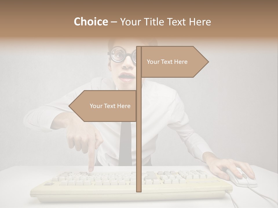 Touch Face Man PowerPoint Template