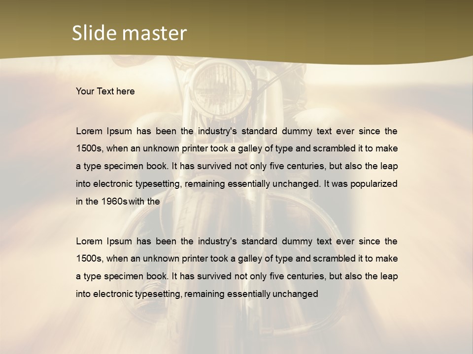 Vehicle Sunglasses Motorbike PowerPoint Template