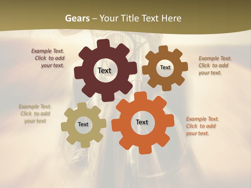 Vehicle Sunglasses Motorbike PowerPoint Template