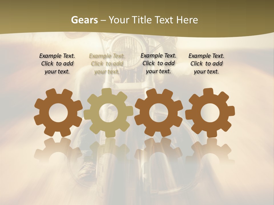 Vehicle Sunglasses Motorbike PowerPoint Template