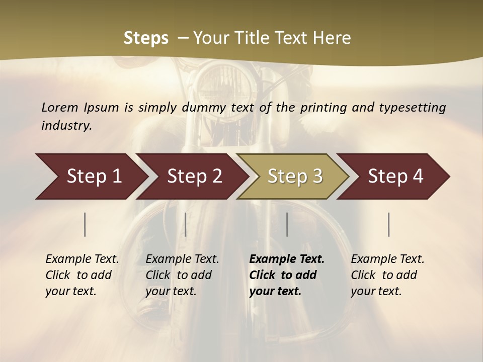 Vehicle Sunglasses Motorbike PowerPoint Template