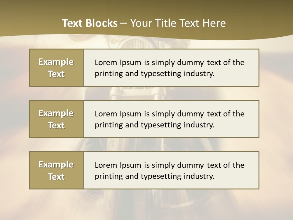 Vehicle Sunglasses Motorbike PowerPoint Template