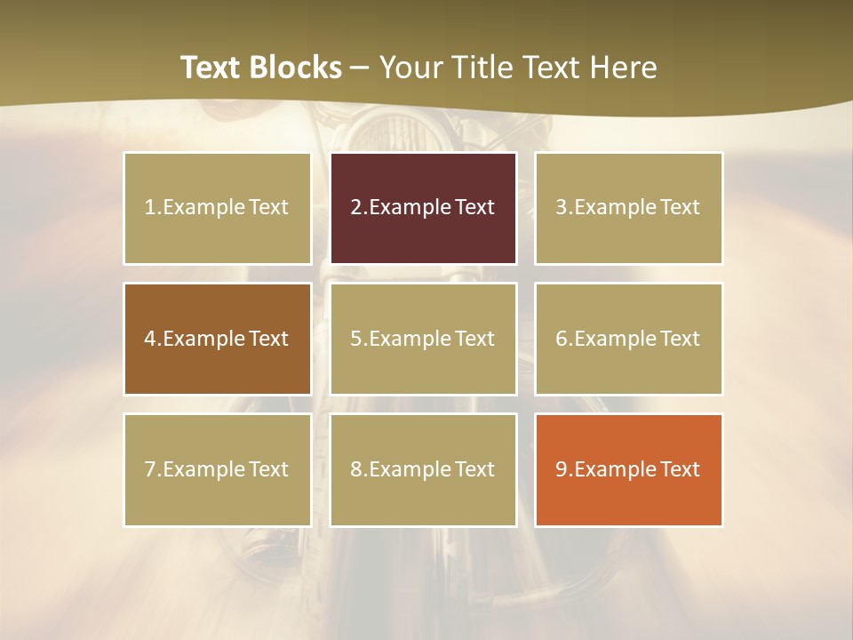 Vehicle Sunglasses Motorbike PowerPoint Template