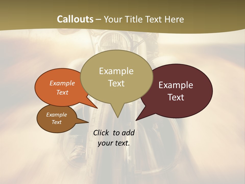 Vehicle Sunglasses Motorbike PowerPoint Template