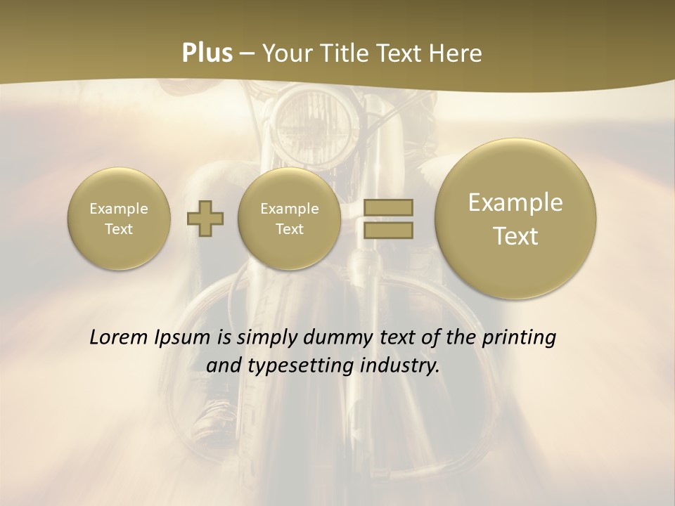 Vehicle Sunglasses Motorbike PowerPoint Template