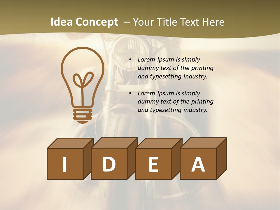 Vehicle Sunglasses Motorbike PowerPoint Template