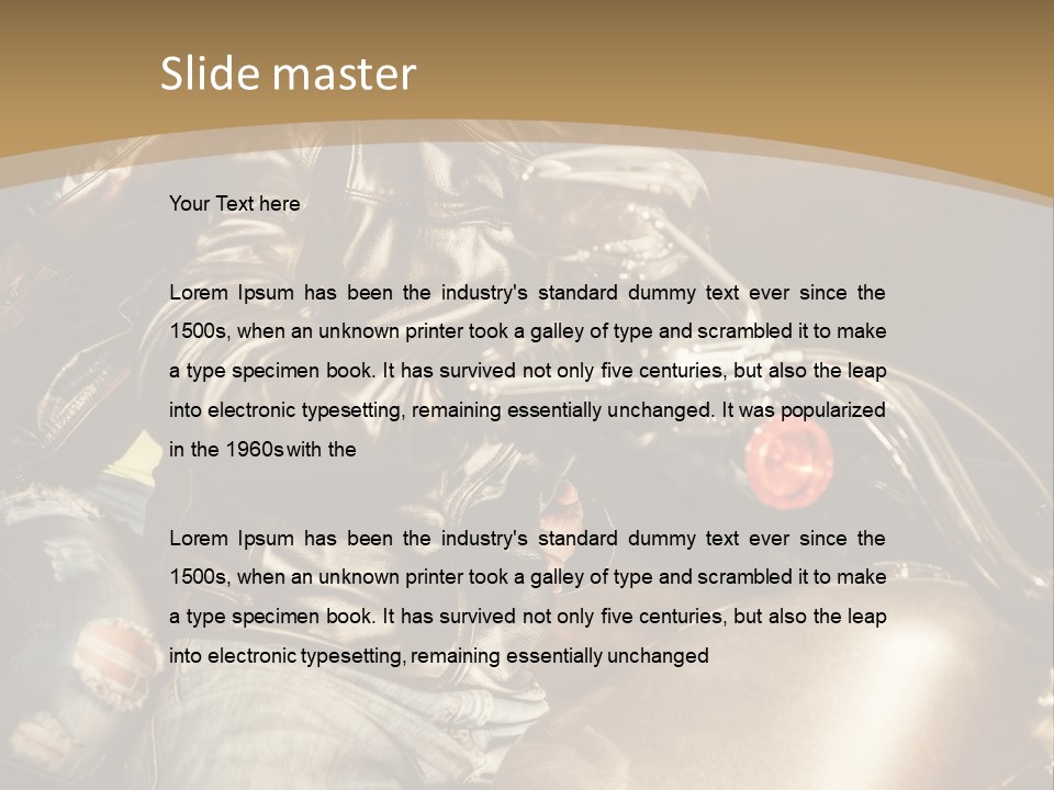 Riding Motorcyclist Retro PowerPoint Template