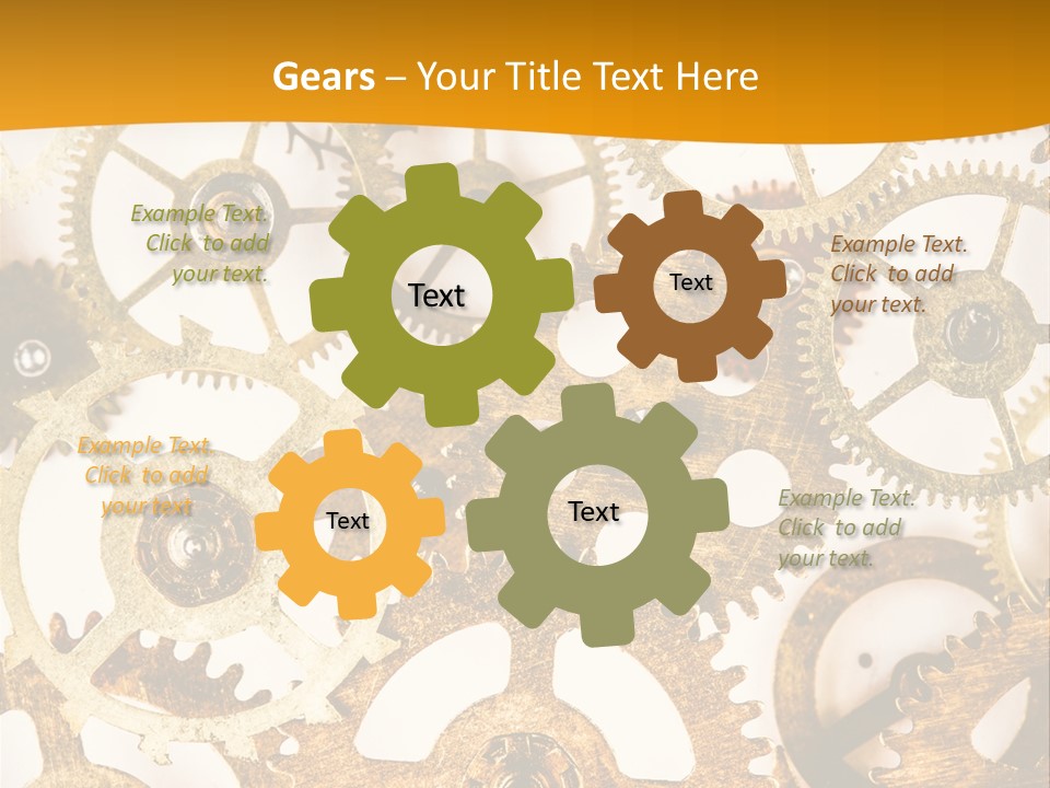 Machinery Technology Cog PowerPoint Template