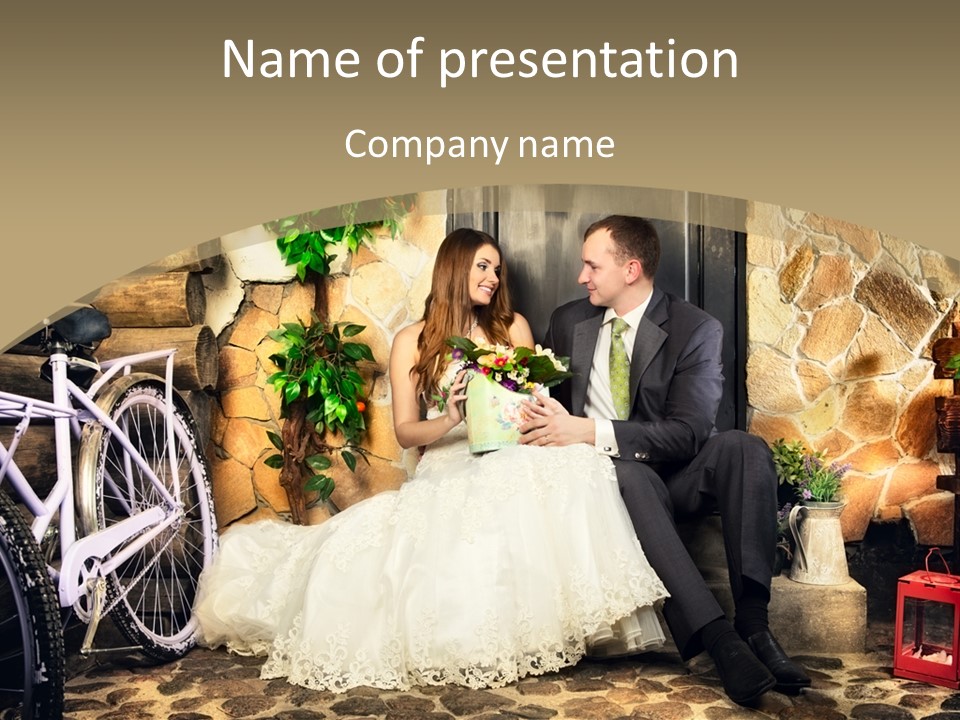 Married Dress Lady PowerPoint Template