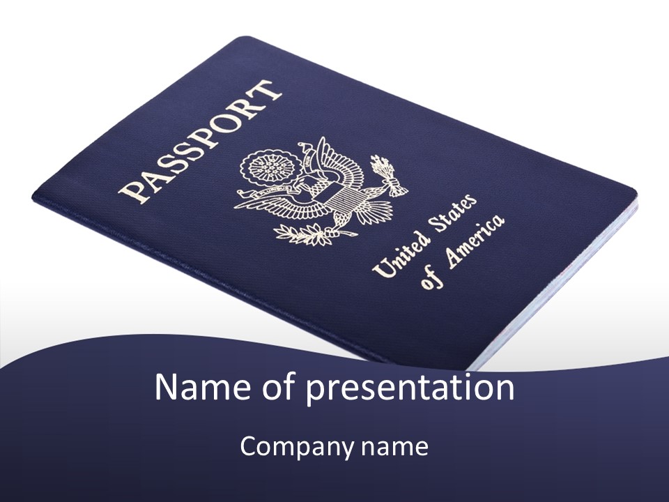 Custom America Passport PowerPoint Template