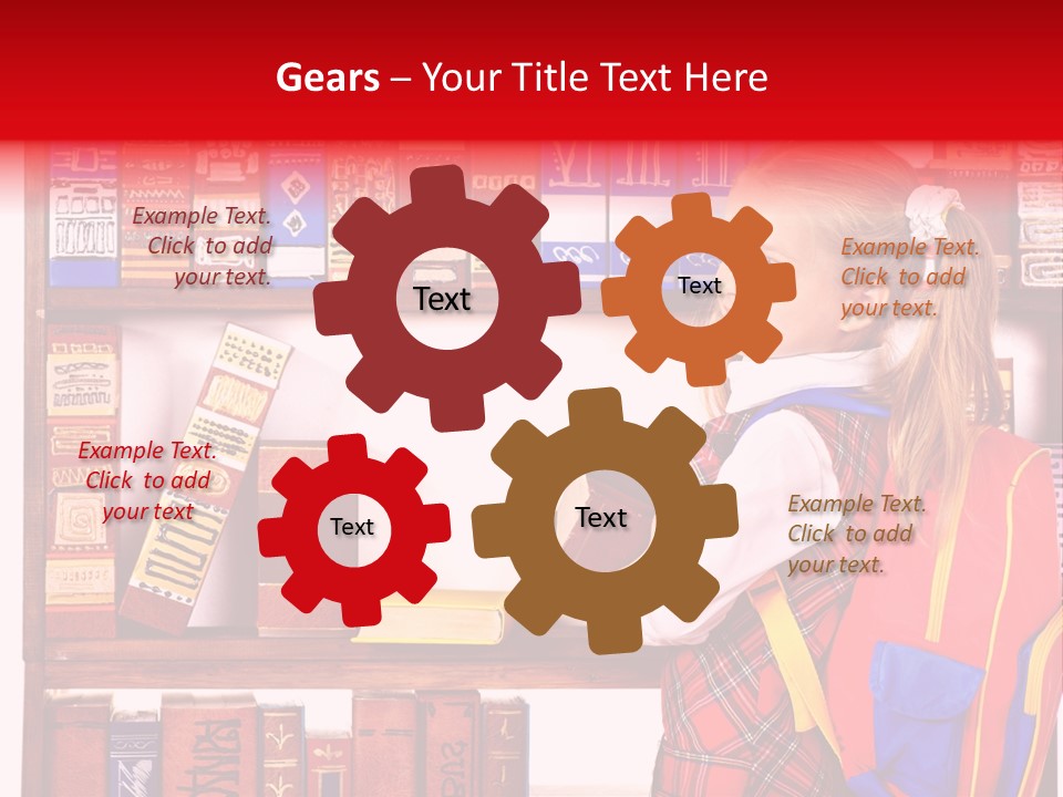 Stack Schoolchild Library PowerPoint Template
