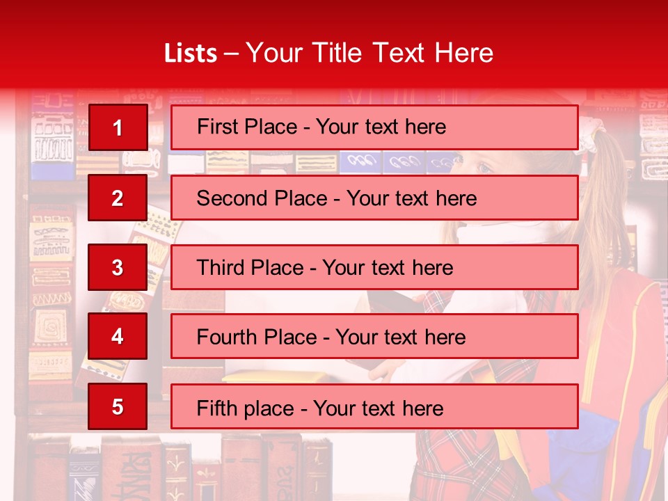 Stack Schoolchild Library PowerPoint Template