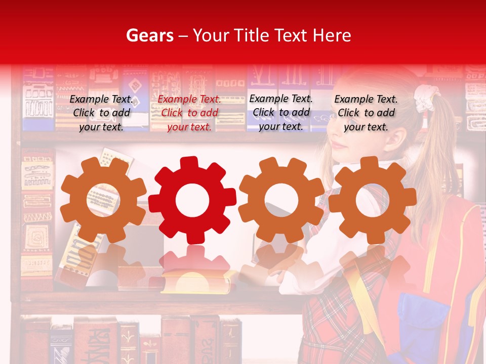 Stack Schoolchild Library PowerPoint Template