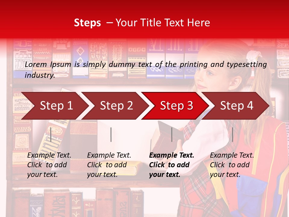 Stack Schoolchild Library PowerPoint Template