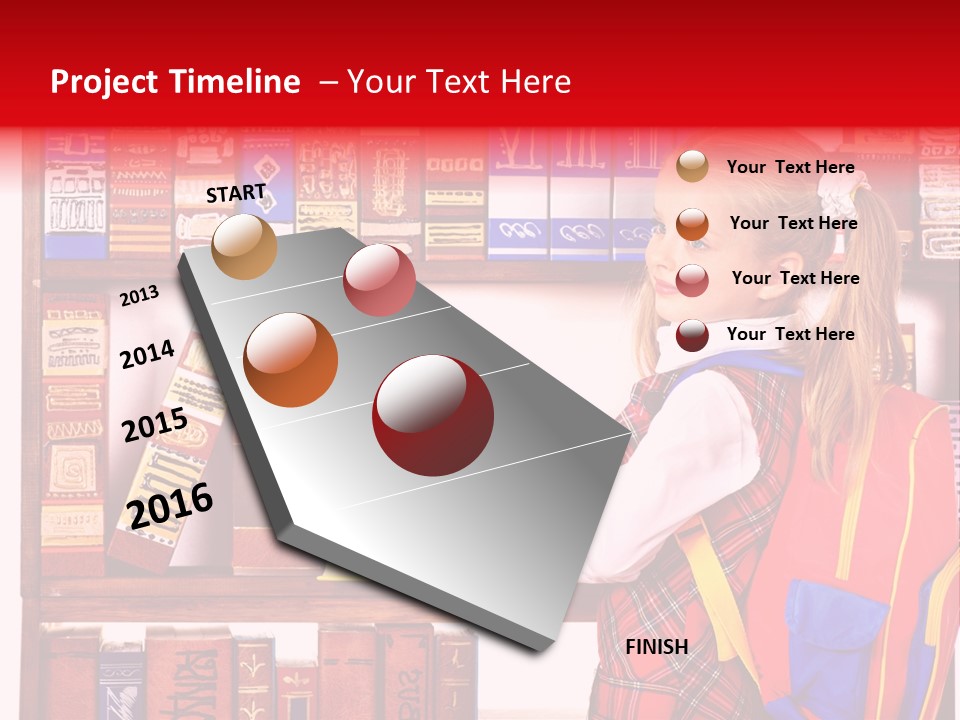 Stack Schoolchild Library PowerPoint Template