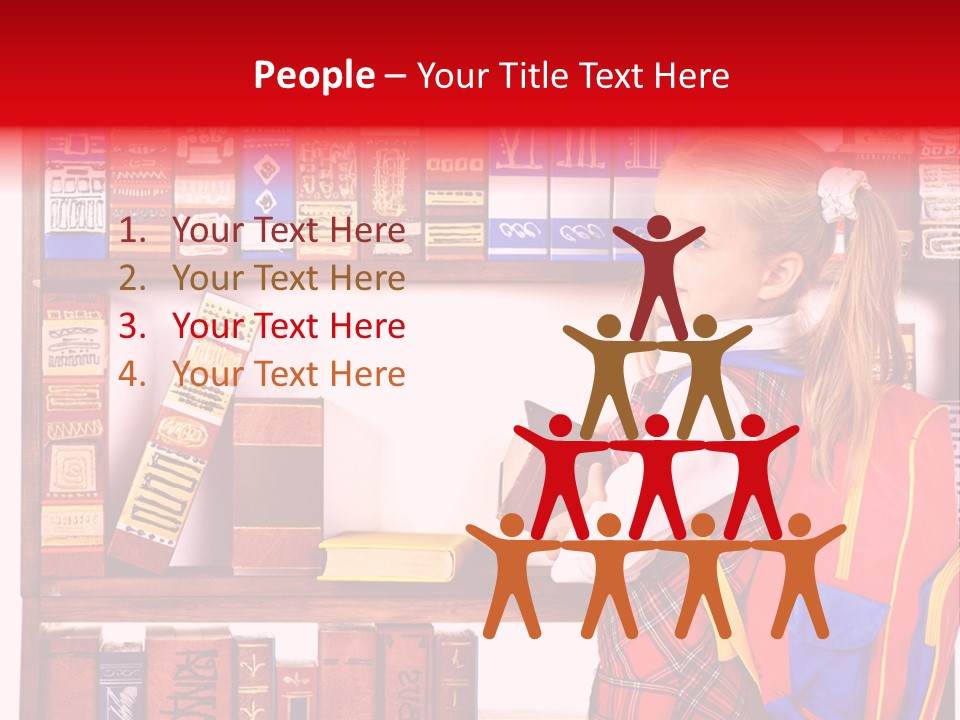 Stack Schoolchild Library PowerPoint Template