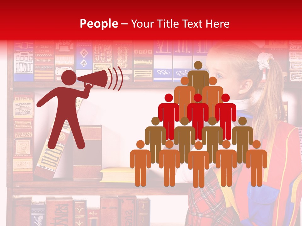 Stack Schoolchild Library PowerPoint Template