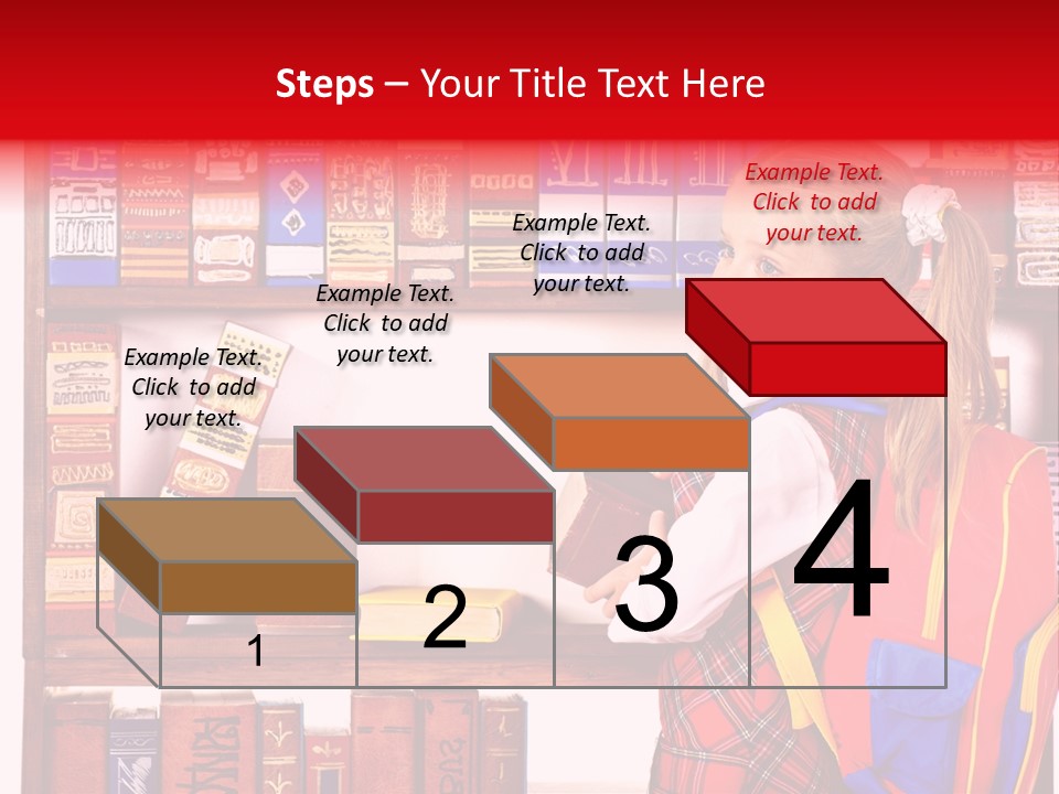 Stack Schoolchild Library PowerPoint Template
