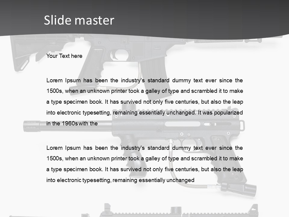 White Hopper Gun PowerPoint Template