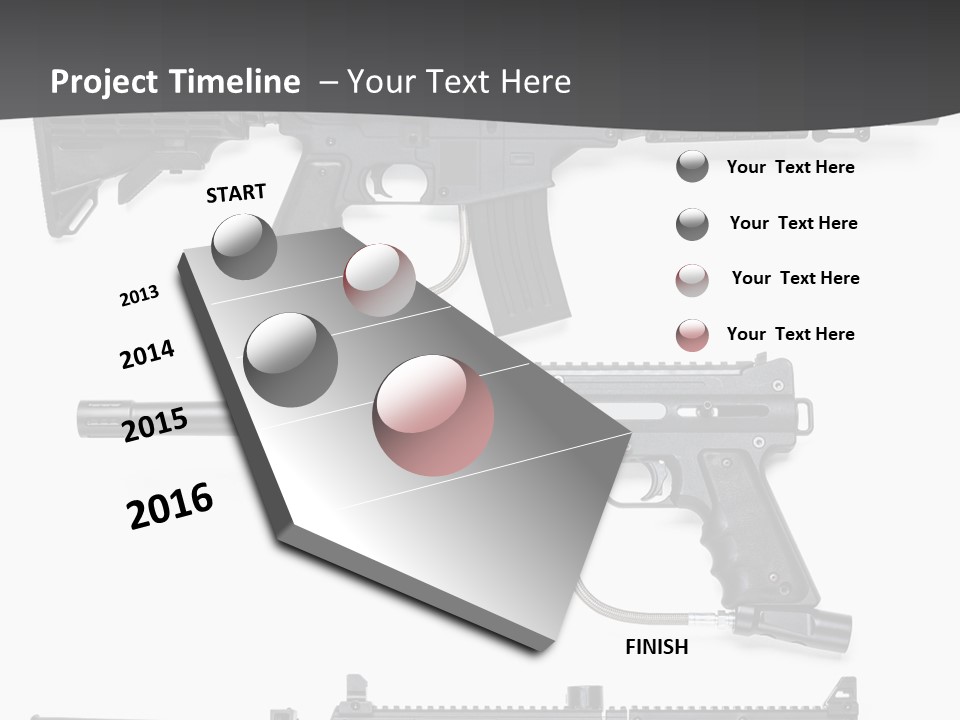 White Hopper Gun PowerPoint Template