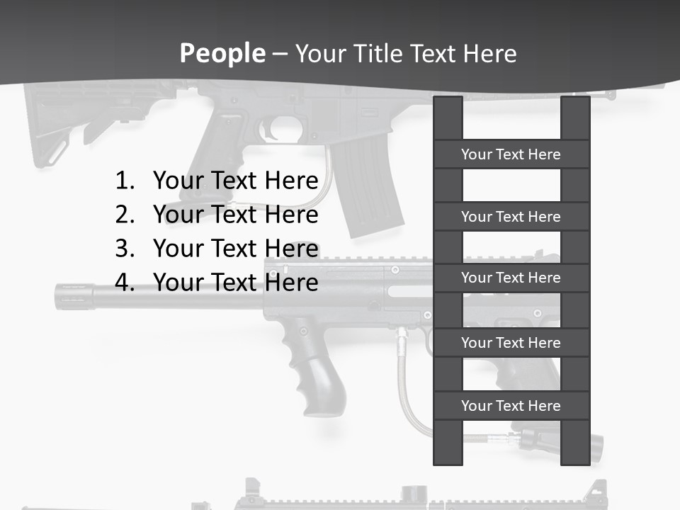 White Hopper Gun PowerPoint Template