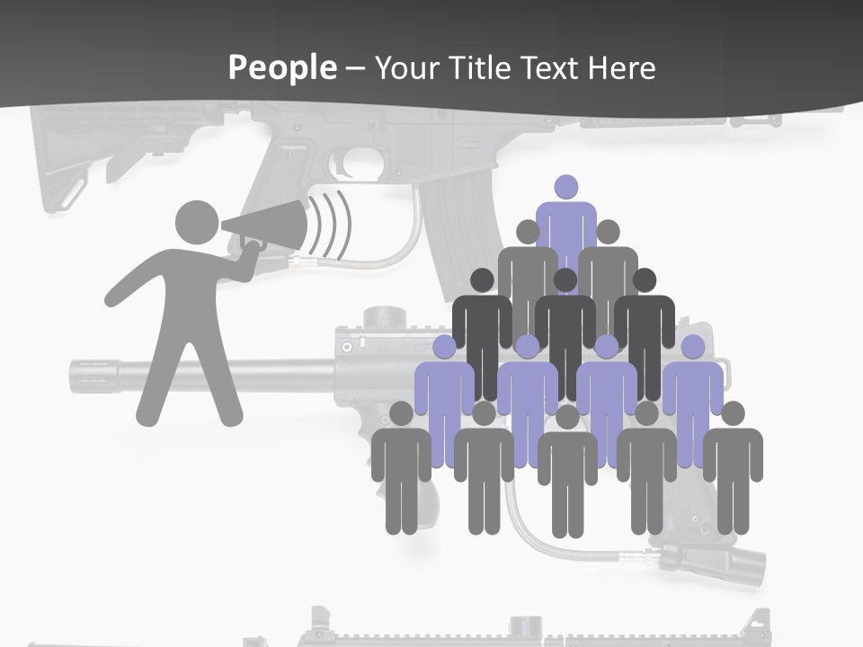 White Hopper Gun PowerPoint Template